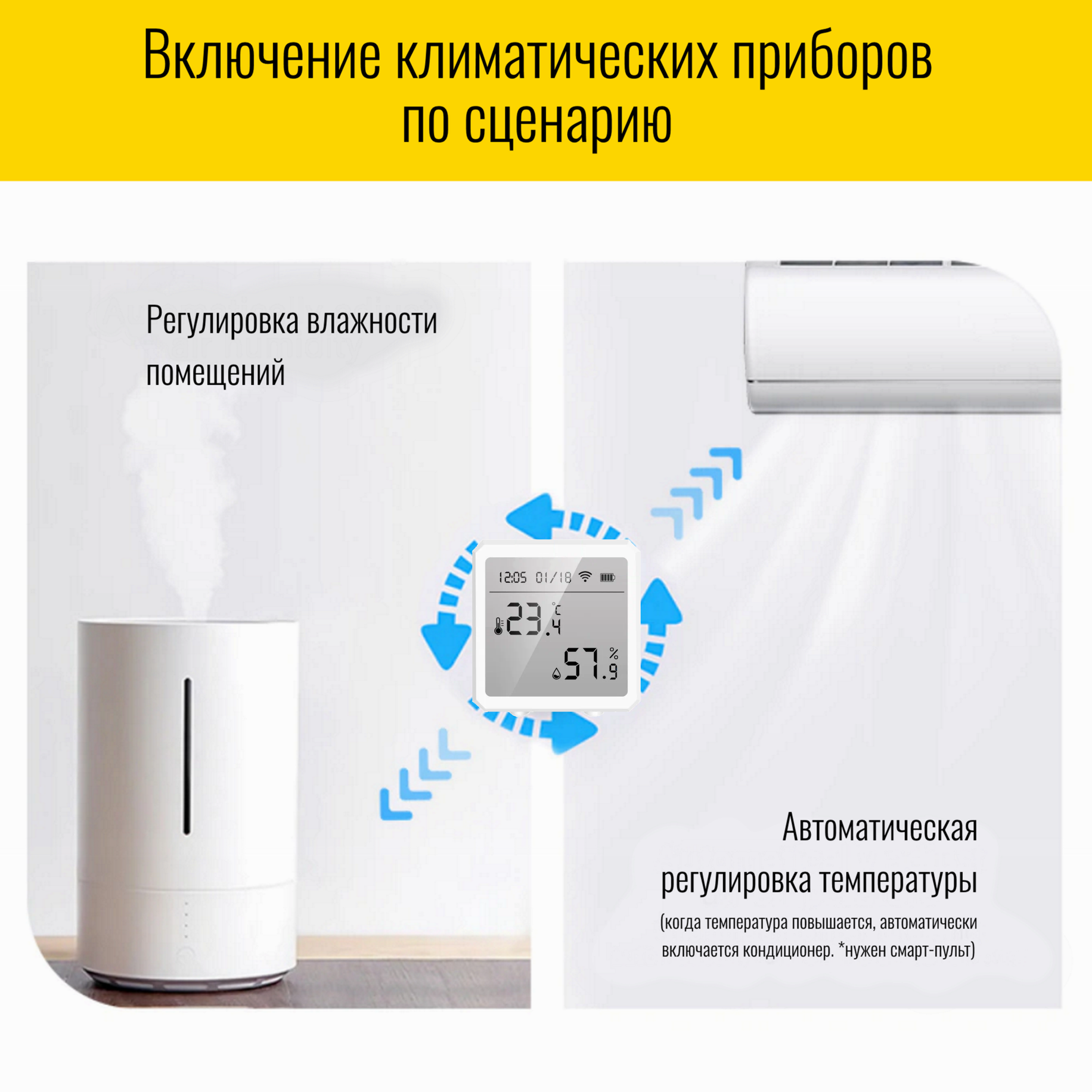 Датчик температуры и влажности Smart Aura SA-TEMP-D1 - фото 2