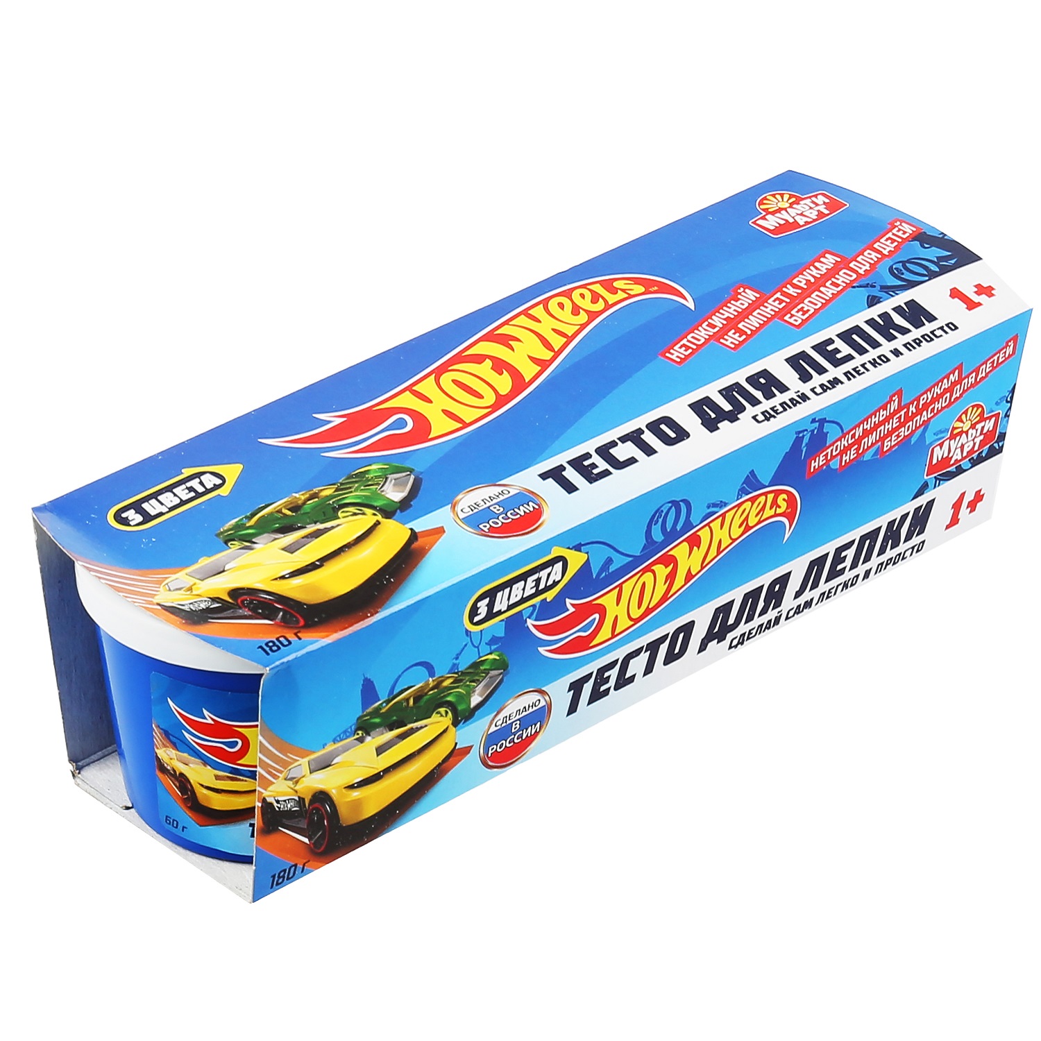 Тесто для лепки МультиАРТ Hot Wheels 3 цвета по 60 г 303776 - фото 5