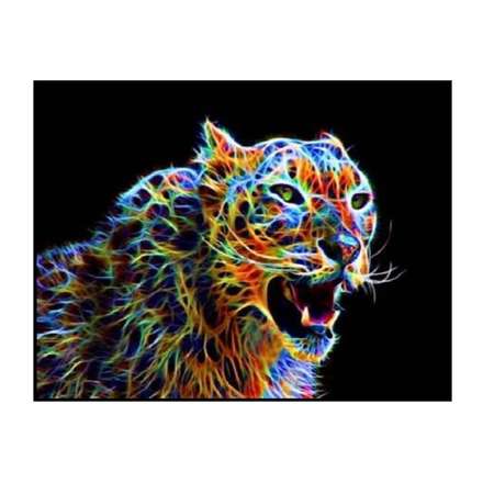 Алмазная мозаика Seichi Разноцветный леопард 30х40 см