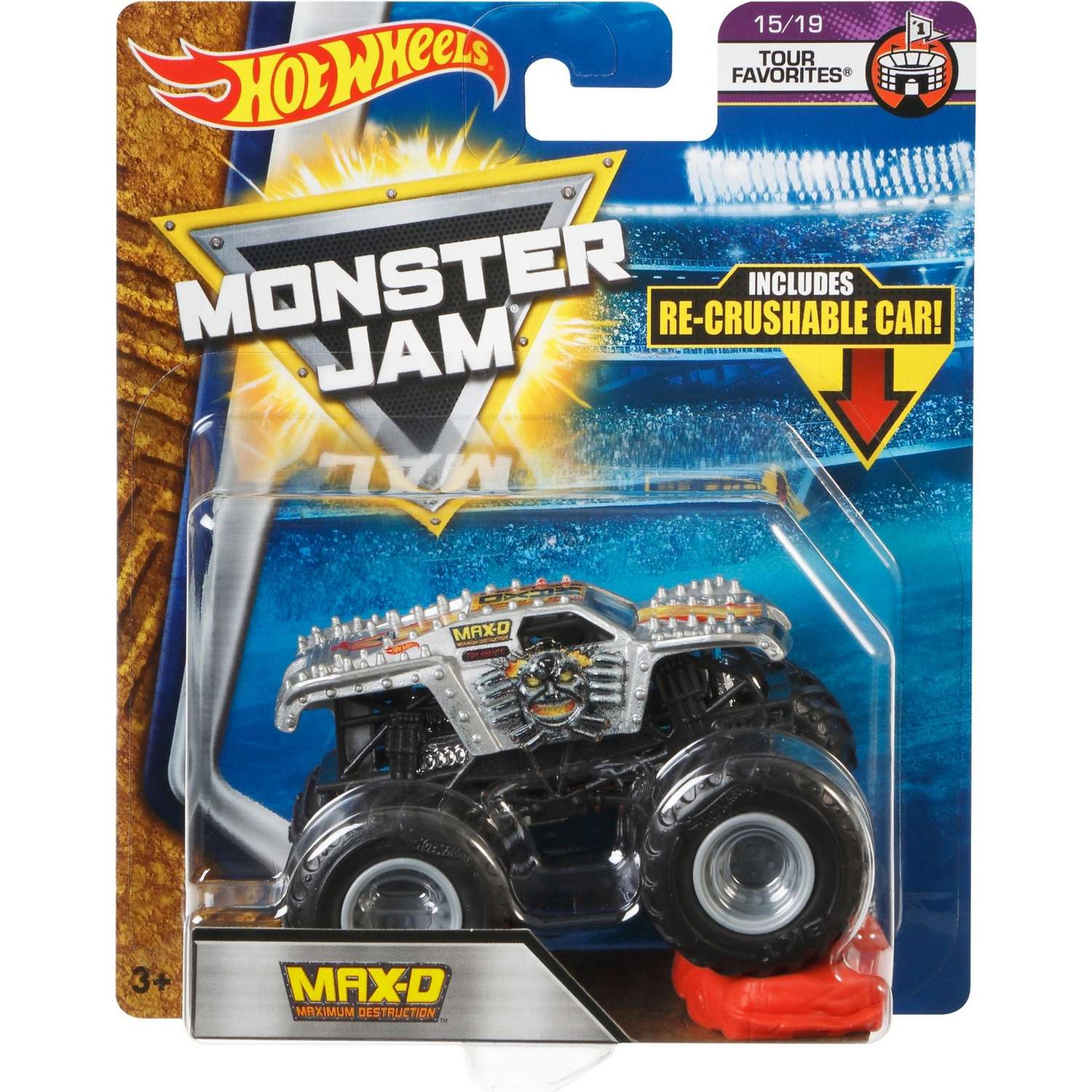 Машина Hot Wheels Monster Jam 1:64 Tour Favorites Max-D FLX42 21572 - фото 2