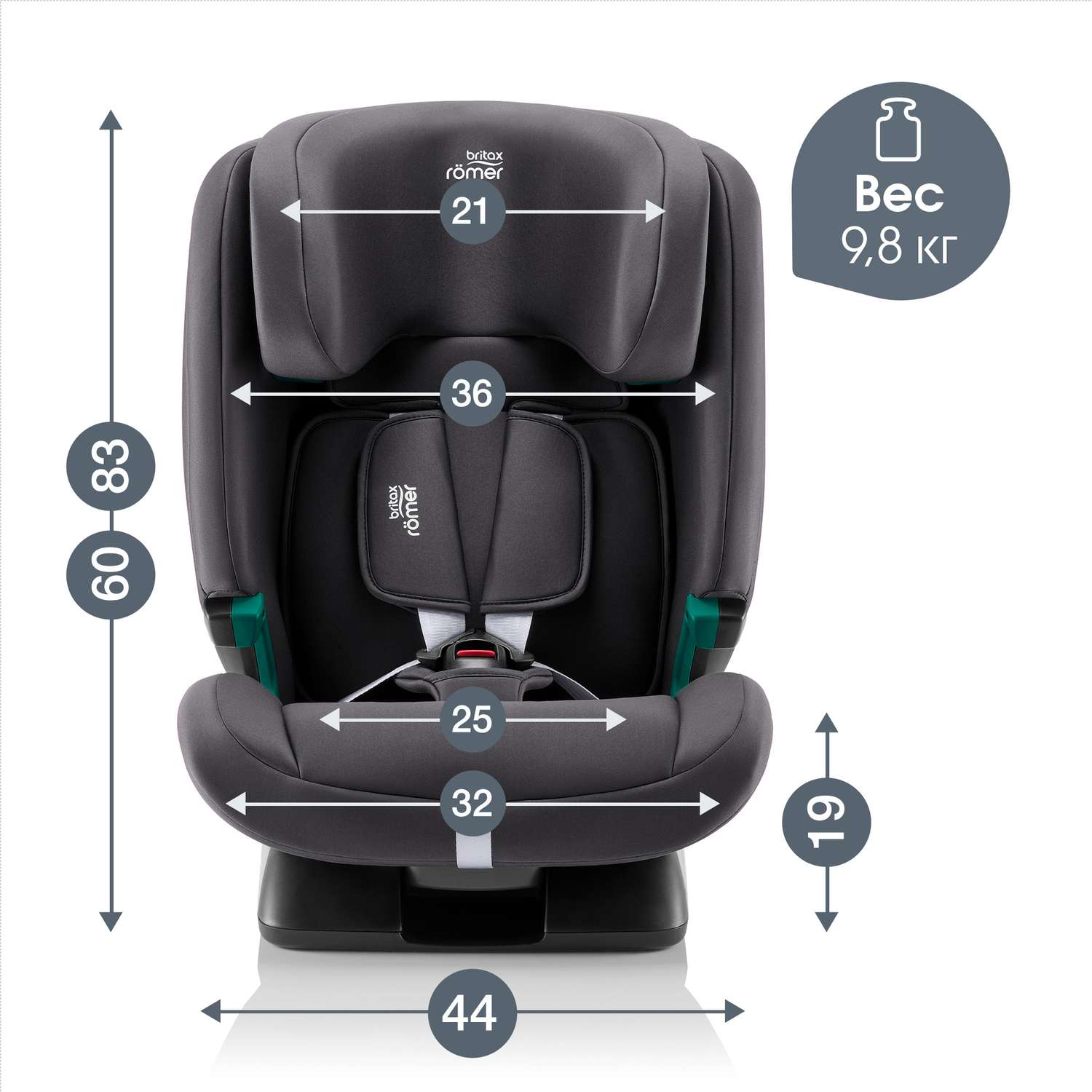 Автокресло Britax Roemer Evolvafix Midnight Grey - фото 11