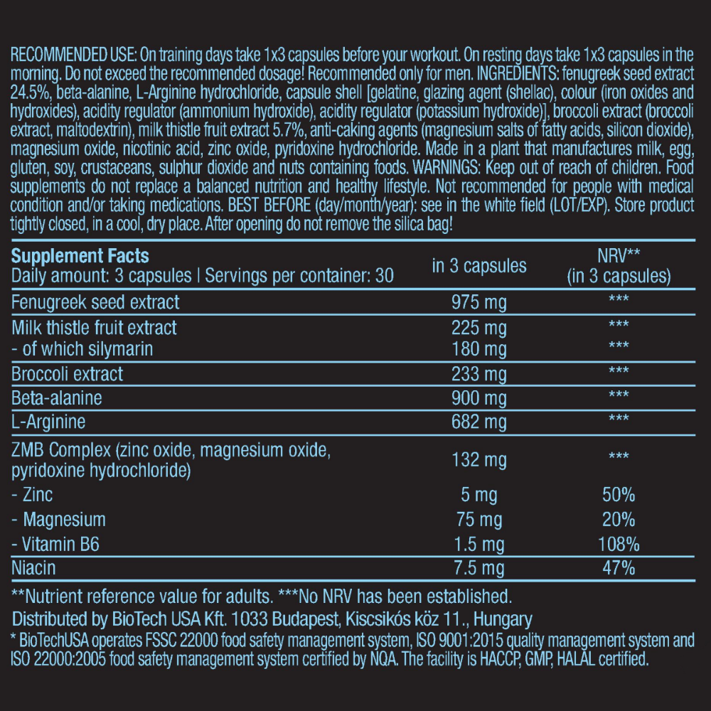 Тестостерон BiotechUSA Black Test 90 капсул - фото 2