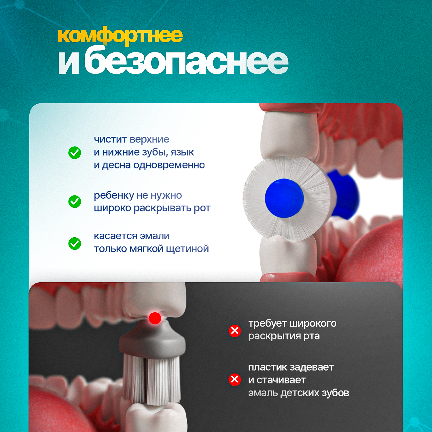 Детская зубная щетка Megaten Step 2 2-4г. Синий - фото 9