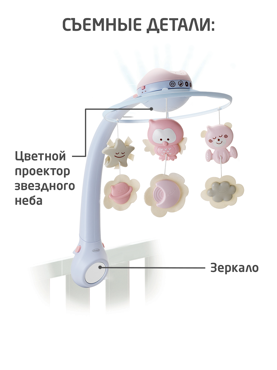 Мобиль-проектор INFANTINO 3 в 1 Музыкальный розовый - фото 4