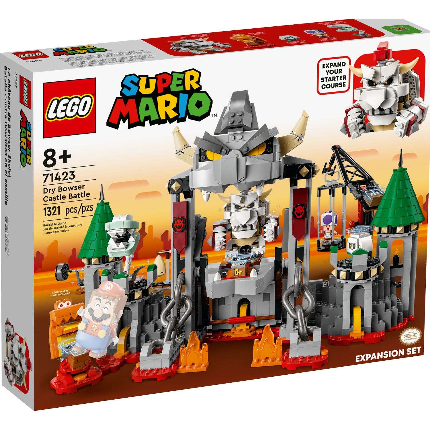 Конструктор LEGO Super Mario Dry Bowser Castle Battle 71423 - фото 1