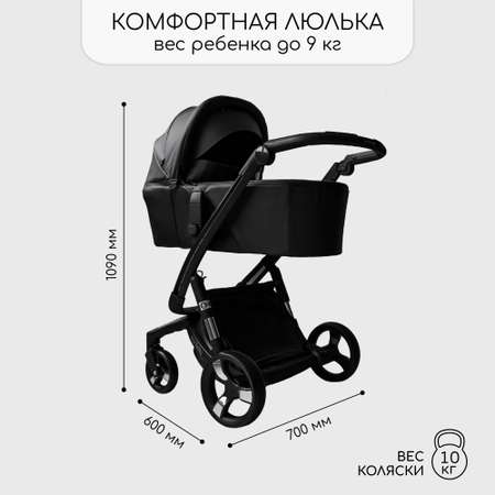 Коляска 2 в 1 черный AmaroBaby TUTUM