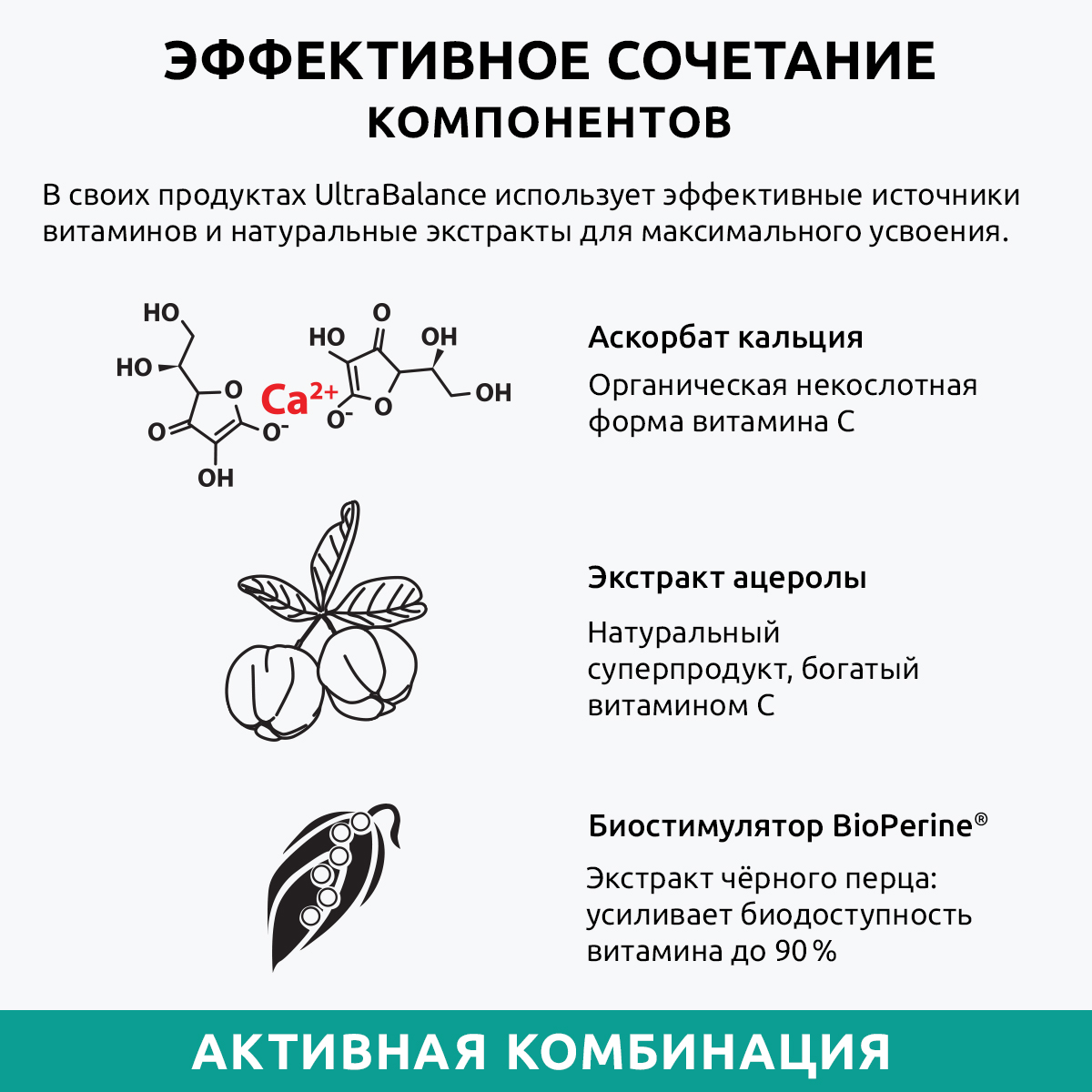 Витамин С 500 мг премиум UltraBalance бад комплекс для взрослых женщин и мужчин 180 капсул - фото 5