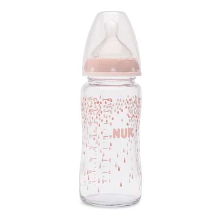 Бутылочка Nuk First Choice Plus 240 мл силиконовая соска для пищи М-1 в ассортименте