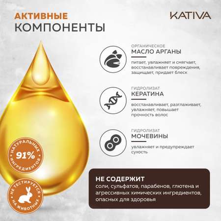 Увлажняющий шампунь Kativa с маслом Арганы ARGAN OIL 500 мл