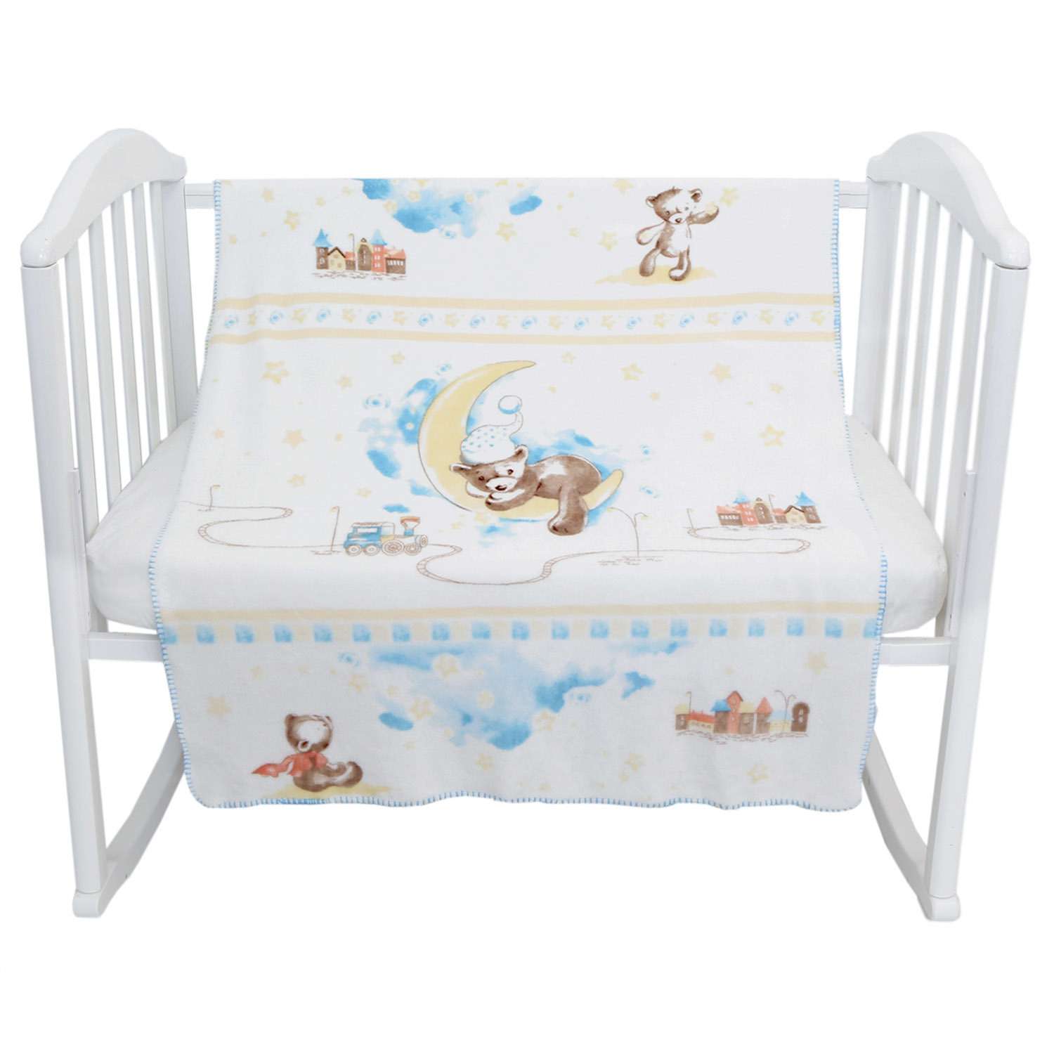 Комплект постельного белья Baby Nice Мишка на луне 4предмета H18/18 - фото 5