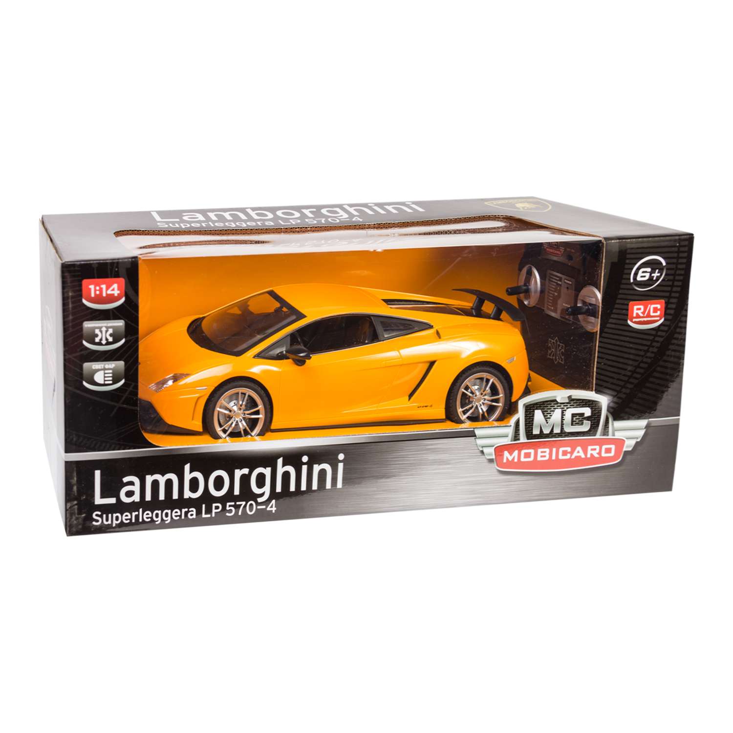Машина Mobicaro РУ 1:14 Lamborghini LP570 Желтая - фото 3