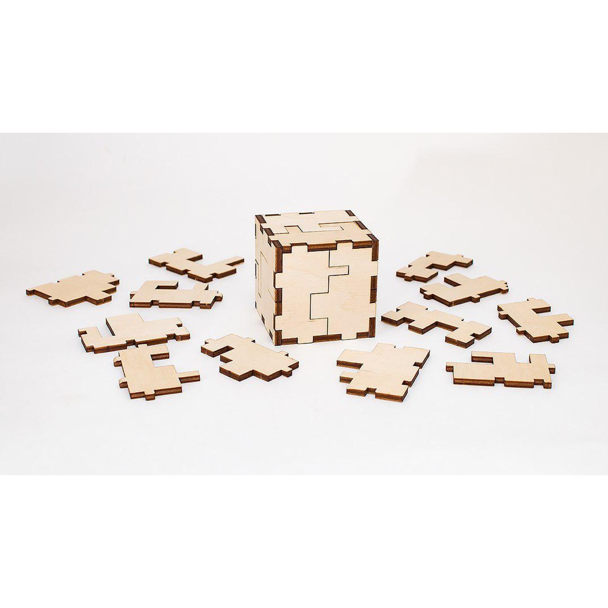 Деревянный конструктор Eco Wood Art Головоломка Cube 3D puzzle - фото 3