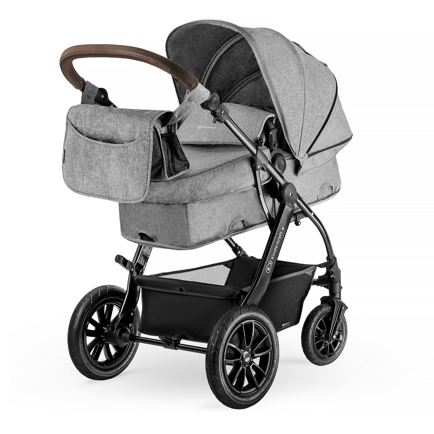 Коляска 3 в 1 Kinderkraft Moov Grey Melange KKWMOOVGRYM0NC - фото 3