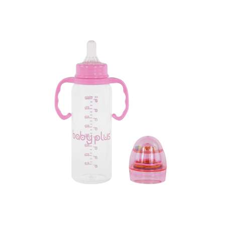 Бутылочка для кормления Baby Plus с ручками и соской BP7483-B 250 мл розовая