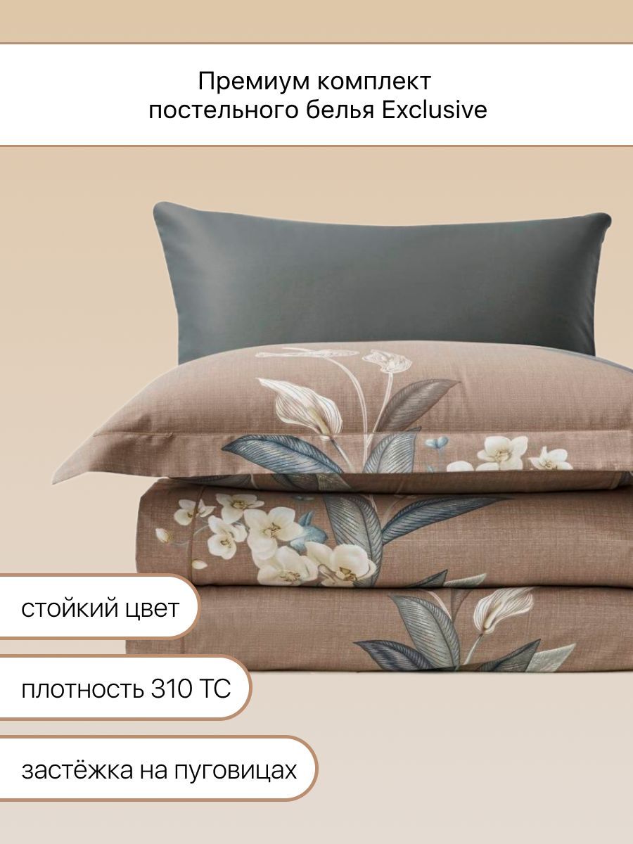 Постельное белье Arya Home Collection 2 спальное наволочки 50х70 70х70 с  евро простыней Exclusive Евро 200X220 Dior купить по цене 12277 ₽ в  интернет-магазине Детский мир