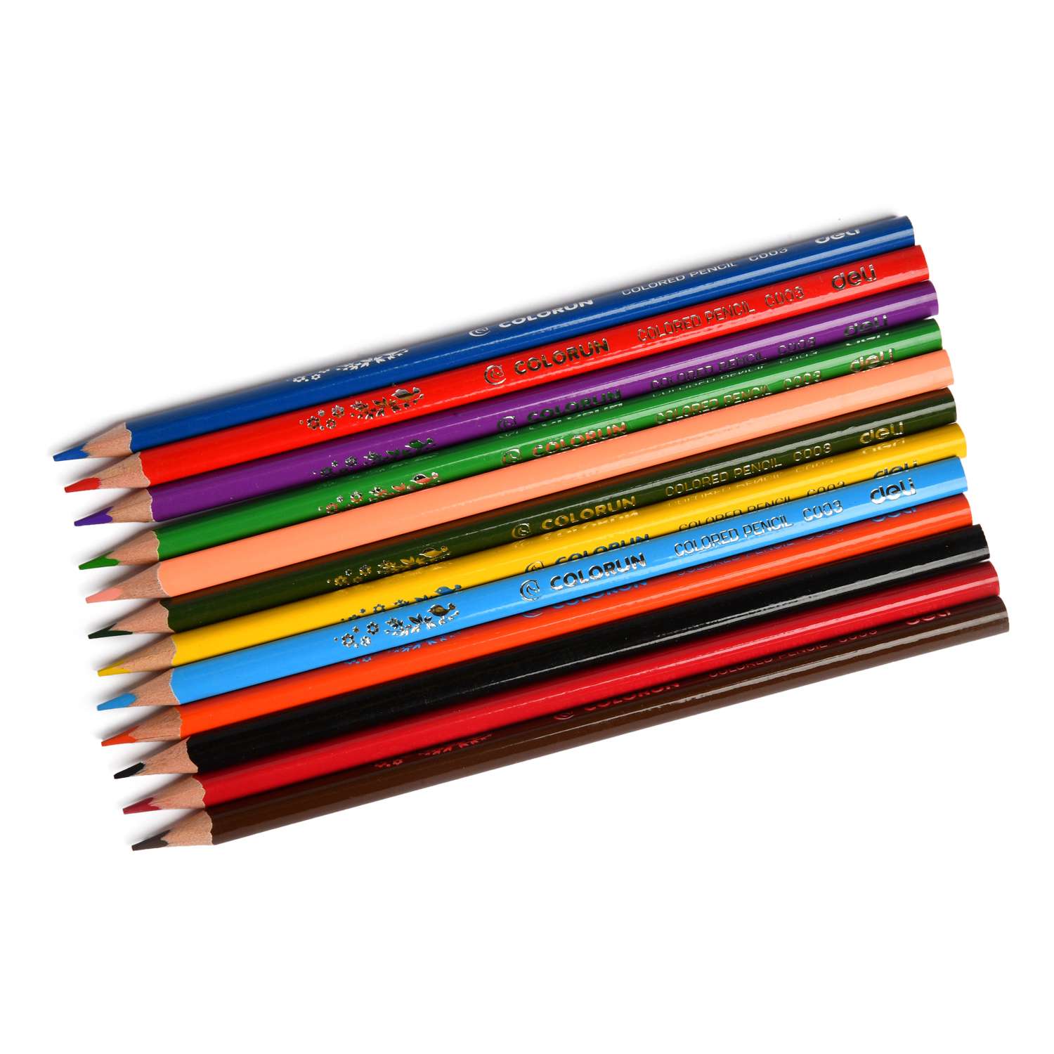Карандаши Deli Color Run с точилкой 12цветов EC00307 - фото 3