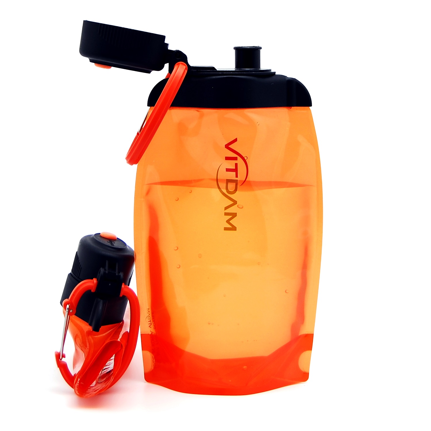 Бутылка для воды складная VITDAM МП оранжевая 500мл B050ORS - фото 3