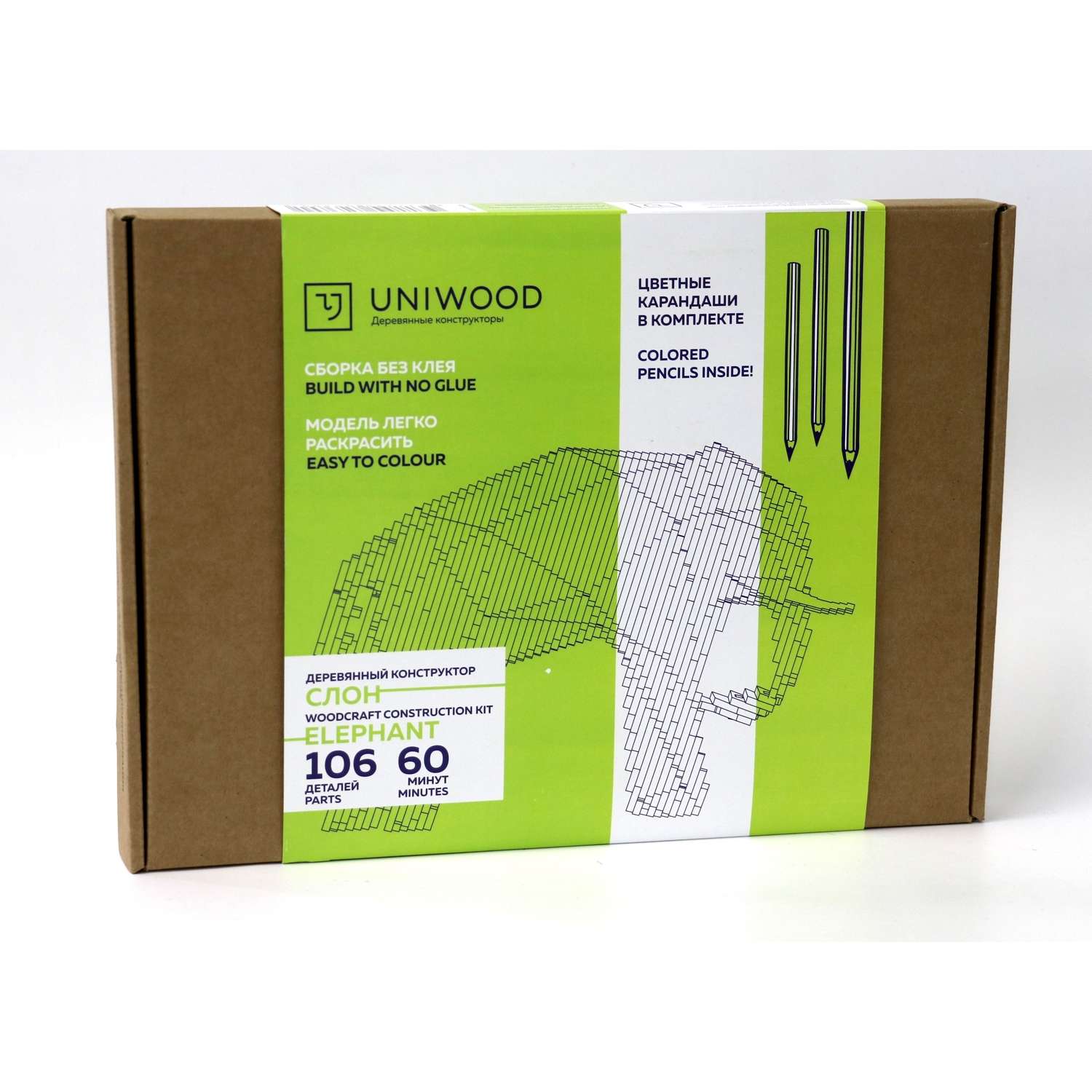 Конструктор Uniwood Большой Слон 106 элементов UW30105 - фото 9