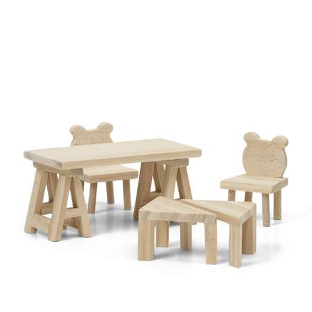 Мебель для домика Lundby Стол и стулья Сделай сам 5предметов LB_60906400