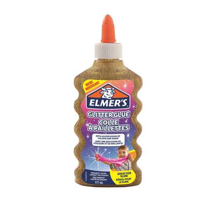 Клей для слаймов Elmers Glitter glue 177 мл с блестками Золотой