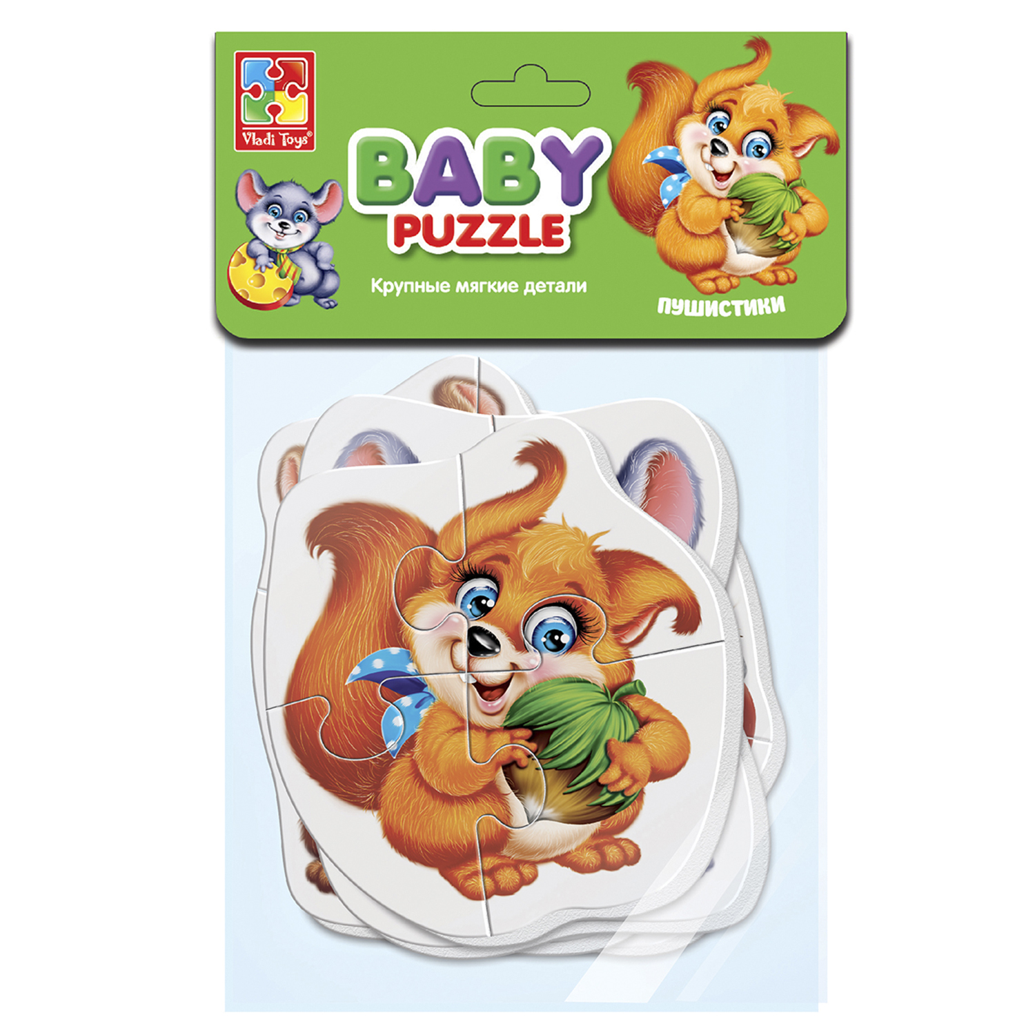 Пазл Vladi Toys мягкие Baby puzzle Пушистики 4 картинки - фото 2