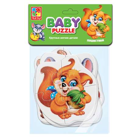 Пазл Vladi Toys мягкие Baby puzzle Пушистики 4 картинки