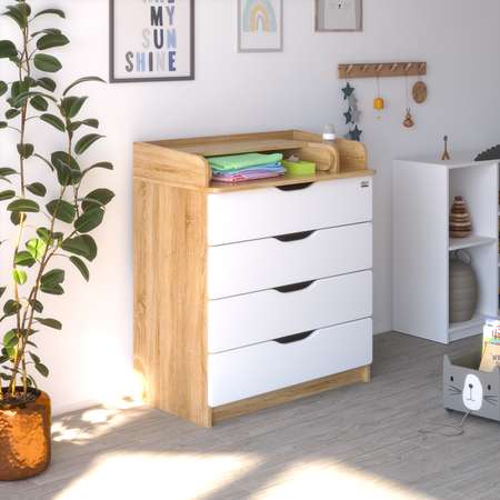Пеленальный комод aton baby furniture Комод Сириус-2 Wood 804 дуб сонома