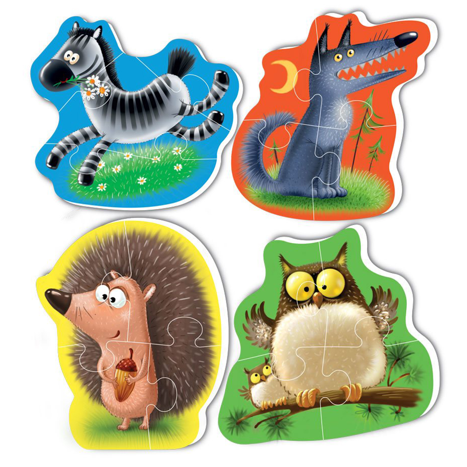 Пазл Vladi Toys мягкие Baby puzzle Животные 4 картинки - фото 1