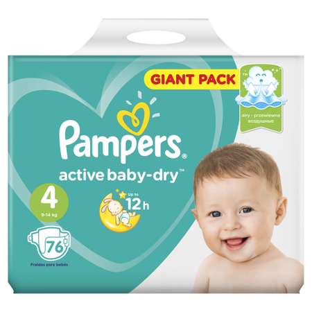 Подгузники Pampers Active Baby-Dry 4 9-14кг 76шт