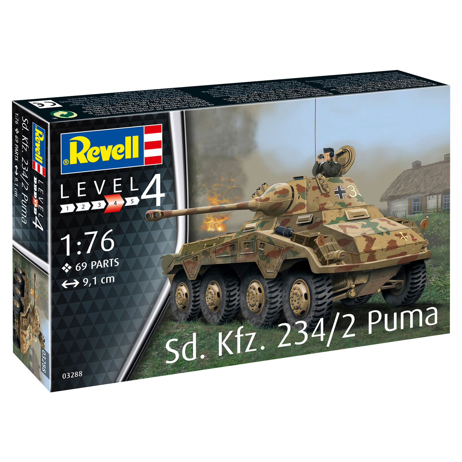 Сборная модель Revell Бронеавтомобиль SdKfz 234/2 Puma 03288 - фото 4