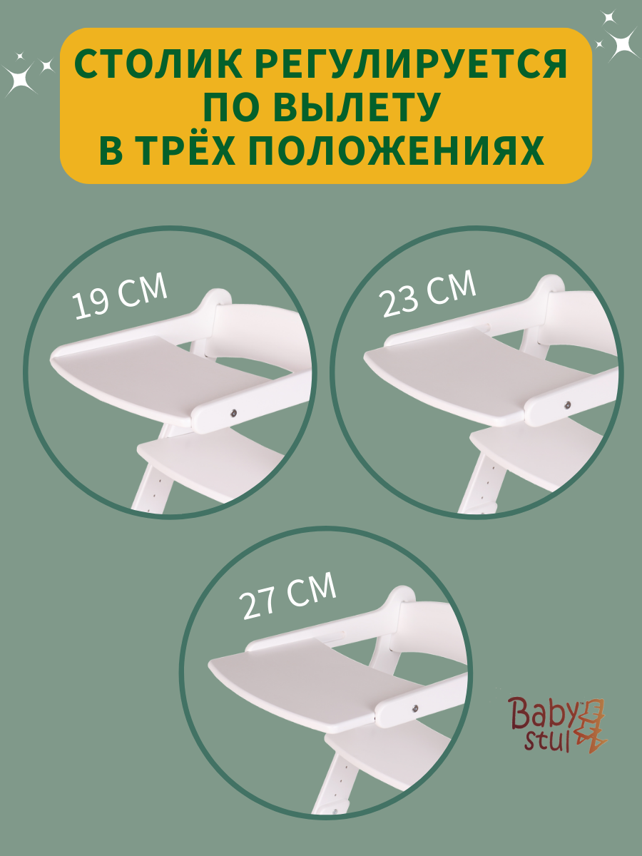 Растущий стул для кормления Babystul трансформер со столиком - фото 4