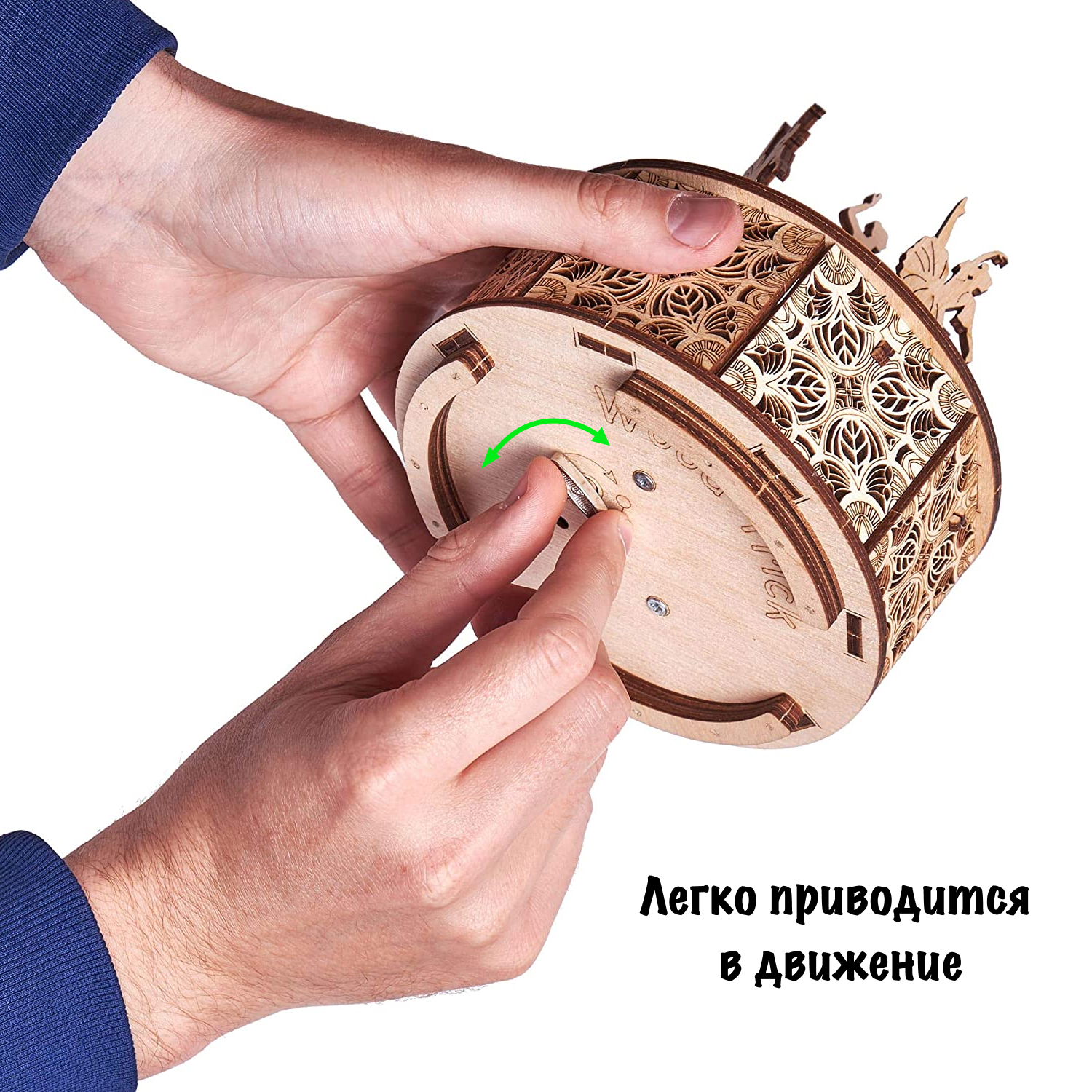 Модель сборная Wood Trick Музыкальная шкатулка Танцующие балерины - фото 3