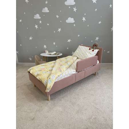 Кровать детская DIMDOMkids С мягким изголовьем розовая