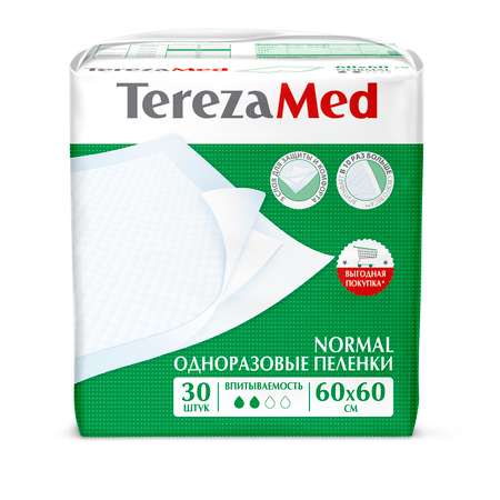 Пеленки TerezaMed впитывающие Normal 60x60 30 шт