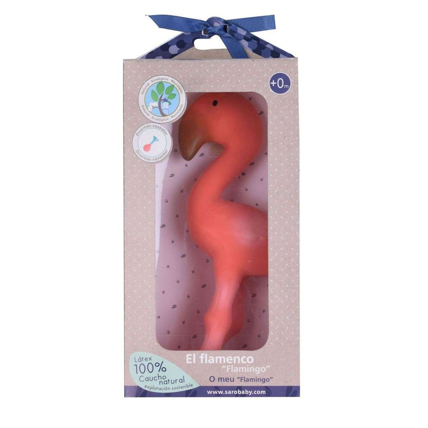 Игрушка-пищалка Tikiri из каучука Фламинго - фото 2