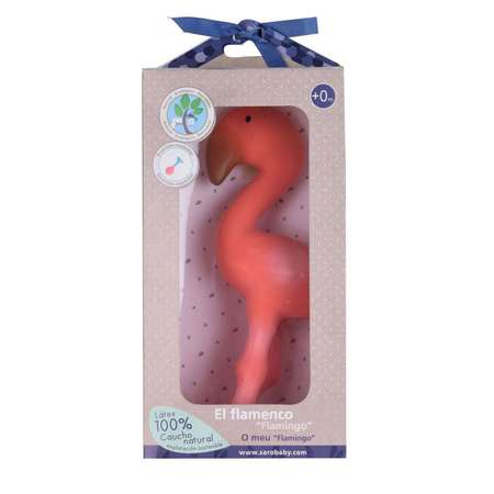 Игрушка-пищалка Tikiri из каучука Фламинго