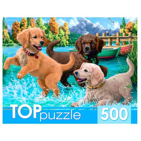 Пазл Рыжий кот TOPpuzzle Игривые щенки 500 элементов