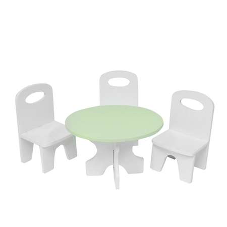 Мебель для кукол Paremo Классика набор 4предмета Белый-салатовый PFD120-41