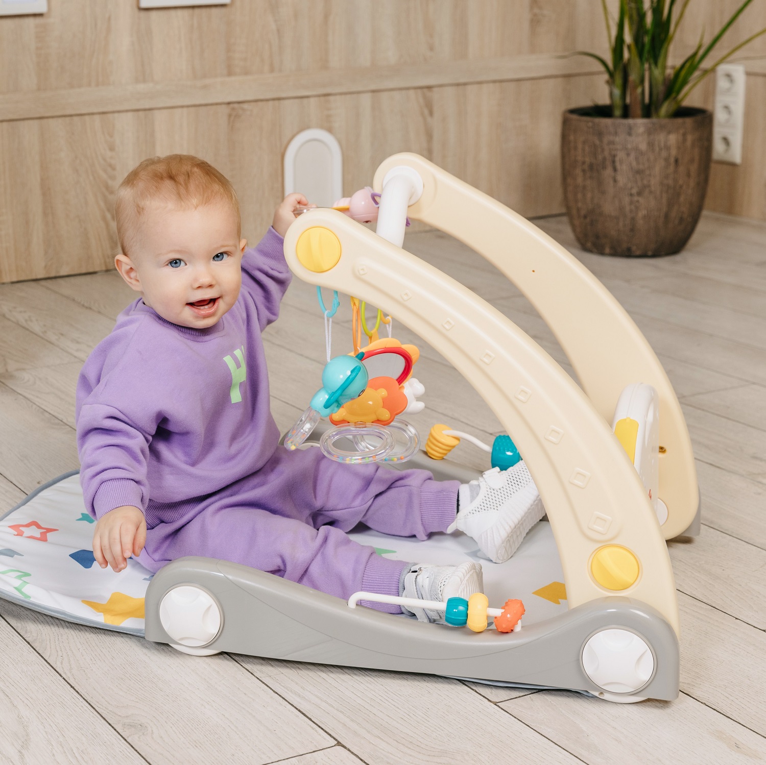 Ходунки BabyCare 2в1 с игровым ковриком Flash розовые - фото 10