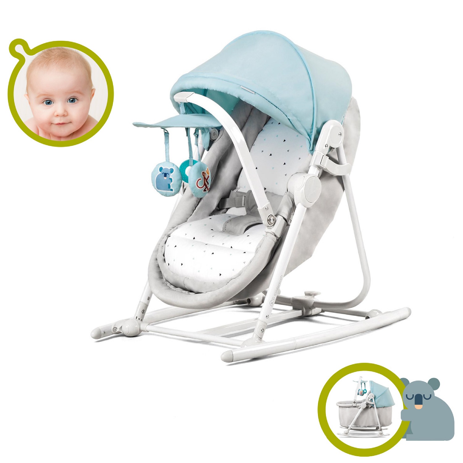 Колыбель-шезлонг Kinderkraft Unimo Light Blue - фото 9