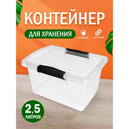 Контейнер Keeplex для хранения пластиковый с крышкой прозрачный 2.5 л