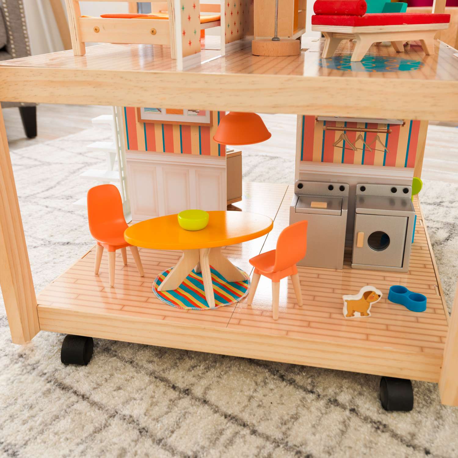 Кукольный домик  KidKraft Ассембли открытый на 360 на колесиках с мебелью 42 предмета 65199_KE 65199_KE - фото 7