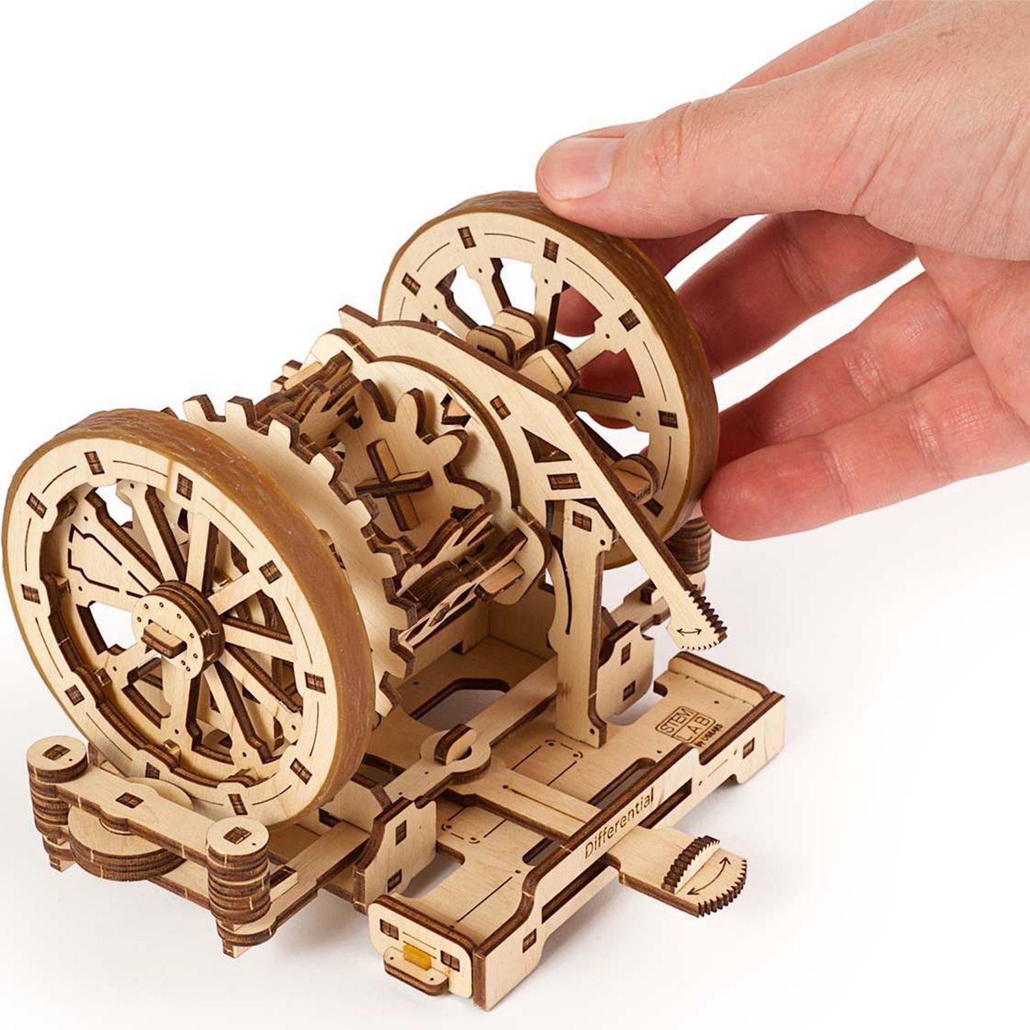 Сборная деревянная модель UGEARS Дифференциал STEM 3D-пазл механический конструктор - фото 6