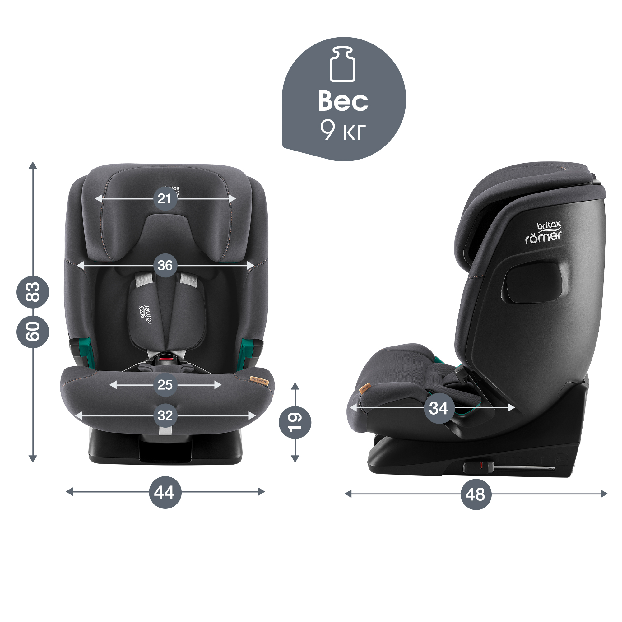 Автокресло детское Britax Roemer Advansafix 2 Z-Line с 15месяцев до 12лет рост 76-150см Space Black - фото 12