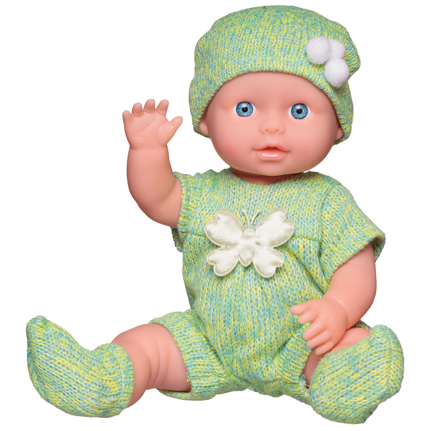 Игровой набор Abtoys Пупс Baby boutique в зеленой одежде 25 см пьет и писает PT-01035/зеленая - фото 5