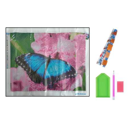Алмазная мозаика Seichi Голубая бабочка 40х50 см