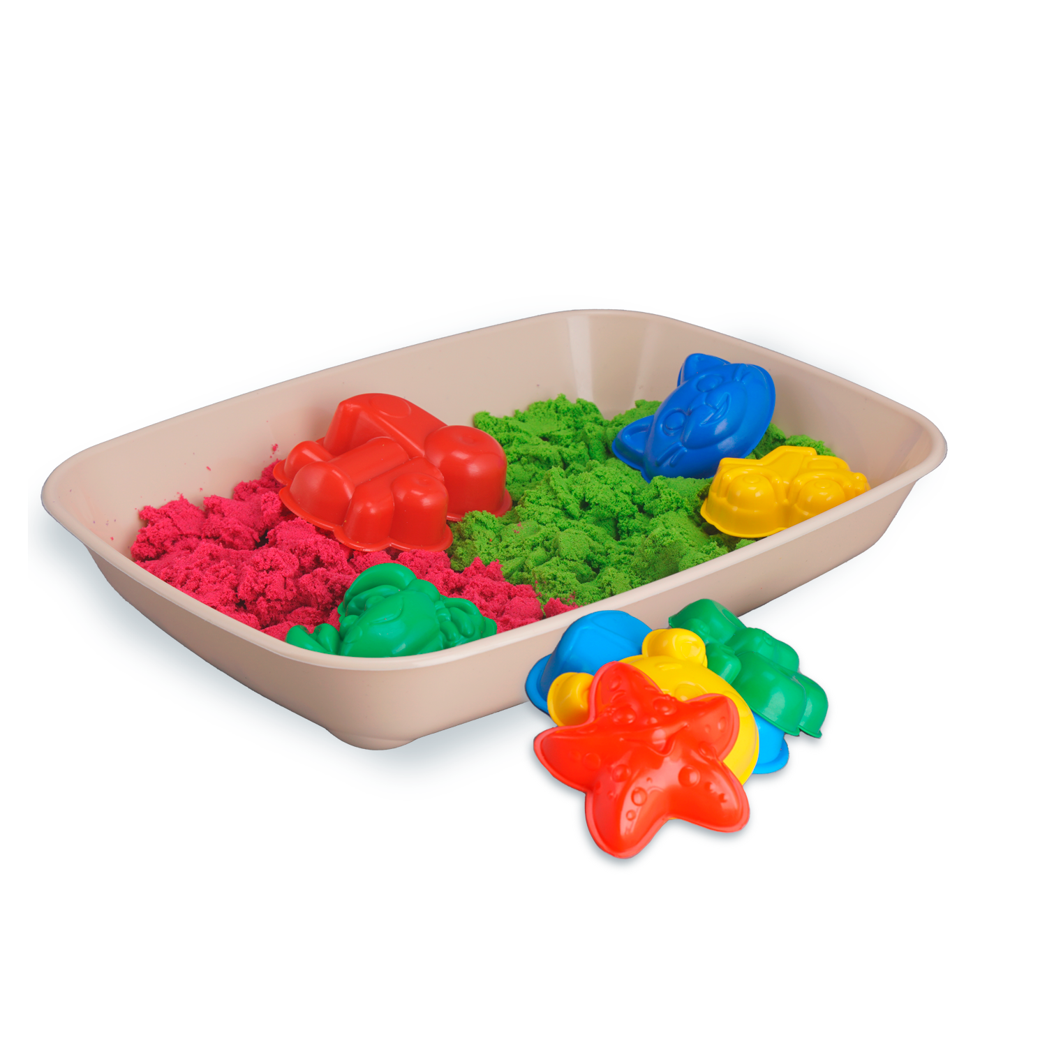 Песок для лепки LORI разноцветный кинетический для творчества с песочницей и формочками - фото 11
