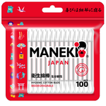 Палочки ватные Maneki Red с белым бумажным стиком 100 шт