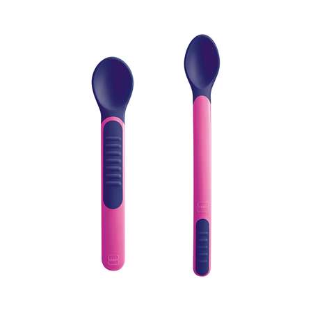 Набор термоложек MAM Feeding Spoons Cover с защитным футляром розовые 2 шт 6+