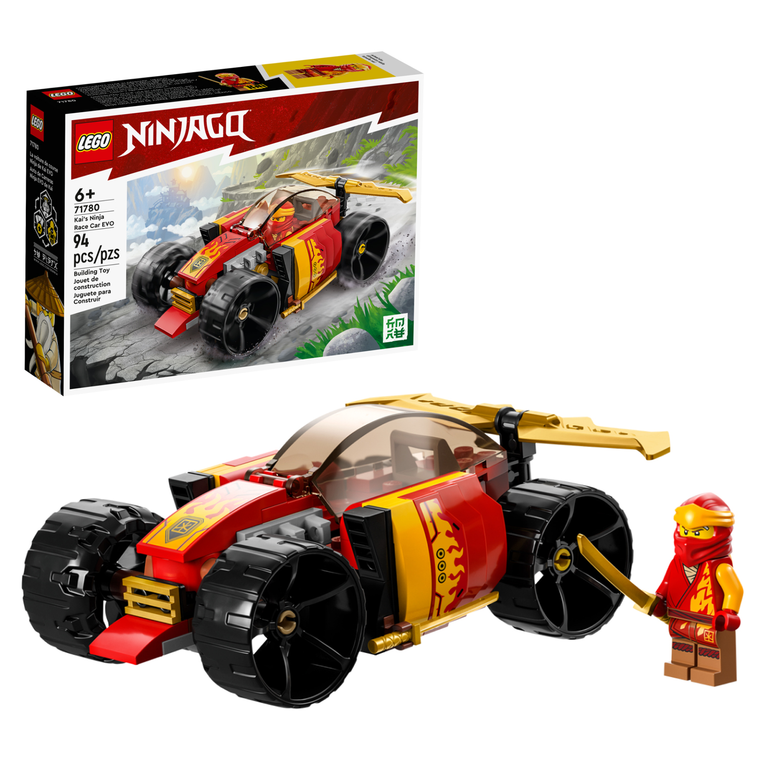 Конструктор детский LEGO Ninjago Гоночный автомобиль ЭВО Кая 71780 - фото 1